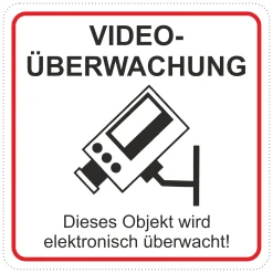 Hermann Schütz Aufkleber Videoüberwachung 65x65mm