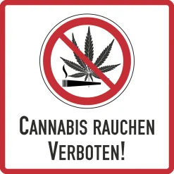 Hermann Schütz Hart-PVC-Schild Cannabis rauchen verboten!