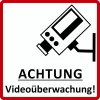 Hermann Schütz Türschild ACHTUNG Videoüberwachung! 100x100mm
