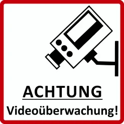 Hermann Schütz Türschild ACHTUNG Videoüberwachung! 100x100mm