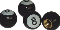 Hermann Schütz Ventilkappen Vent-Cap Billard-Kugel 8 4er-Set