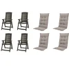 Jardin Gartenstuhl-Set Aruba mit Auflagen graphit/taupe 8-tlg.