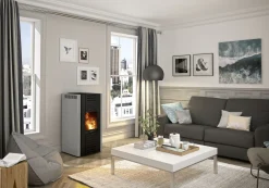 Justus Pelletofen Sirkos Aqua 2.0 Stahl taupe 2,5 - 9,4 kW