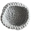 Katzenkorb Grobstrick geflochten 50 x 50 x 15 cm grau