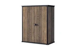 Keter Kunststoff Gartenschrank Signature Walnuss Alto 140 x 73,6 x 170,4 cm braun Holzoptik