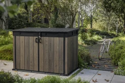 Keter Mülltonnenbox Signature Walnuss Mega 190 x 109 cm braun Holzoptik