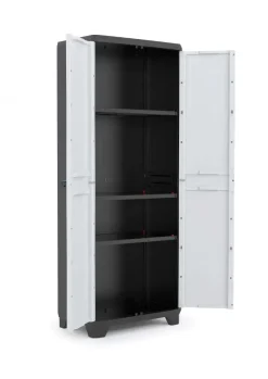 Kis Kunststoffschrank Linear Hoch 173 x 68 x 39 cm grau/schwarz