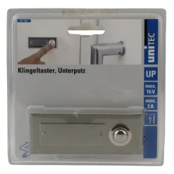 Klingel-Taster 1-fach Unterputz eckig edelstahl