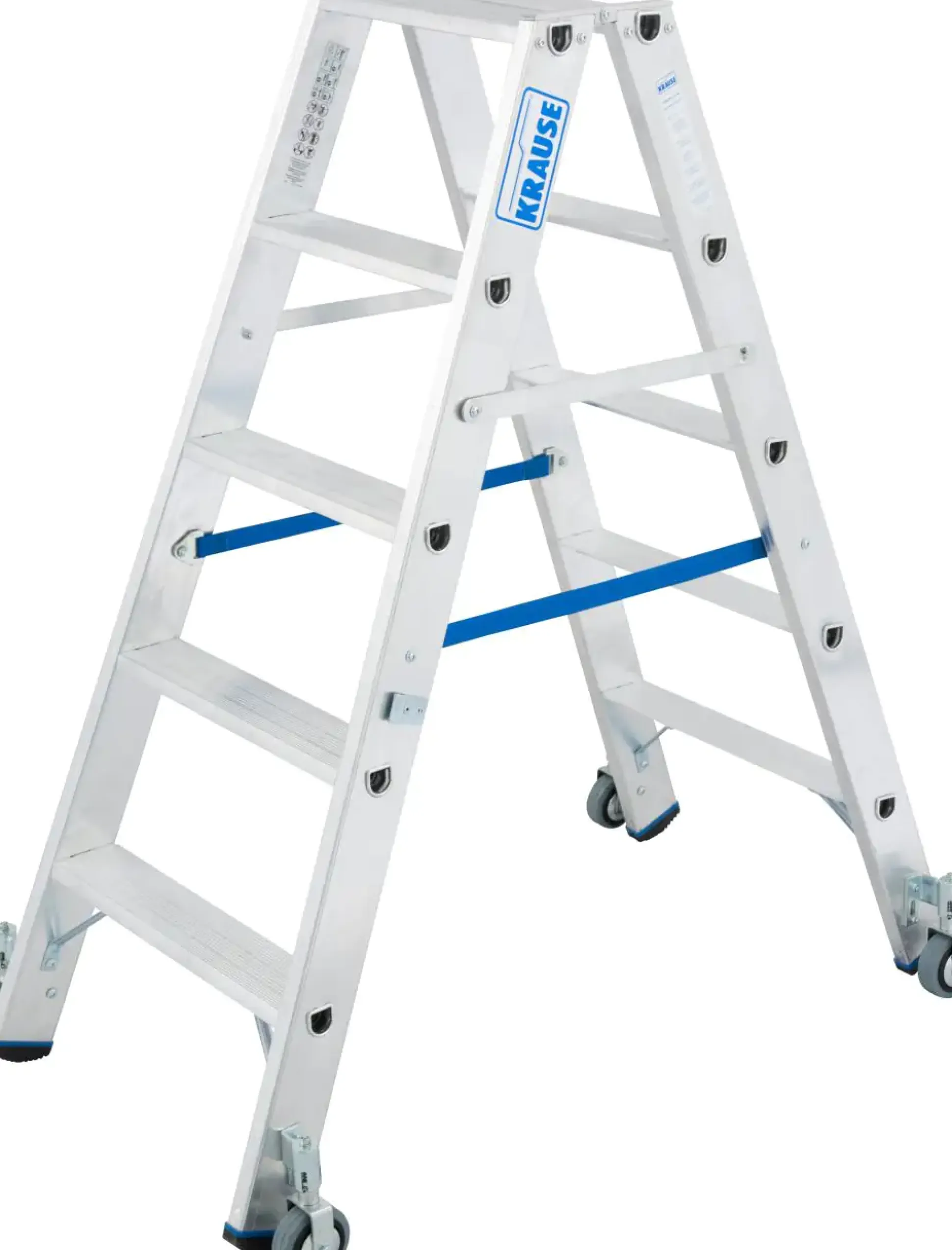 Krause Aluminium-Doppelleiter STABILO fahrbar 2,70 m