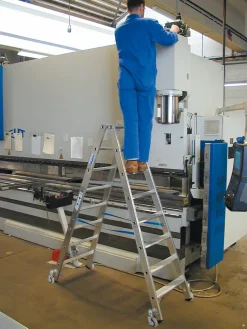 Krause Aluminium-Doppelleiter STABILO fahrbar 2,50 m
