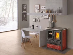 LaNordica Küchenherd ROSETTA Sinistra Kachelverkleidung bordeaux 72 kW