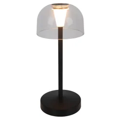 Light & More LED Akku-Tischleuchte Gomba schwarz dimmbar
