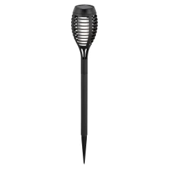 Light & More LED Solarleuchte Erdspieß Fackeln 5er Set schwarz