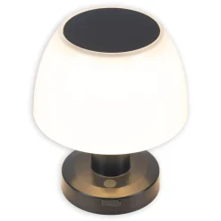 Light & More LED Solartischleuchte dimmbar schwarz