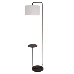 Light & More Stehleuchte Paris mit integriertem Tisch schwarz 164 cm