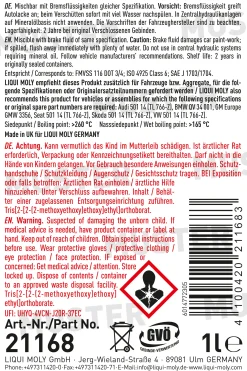 Liqui Moly Bremsflüssigkeit SL6 DOT4 1L