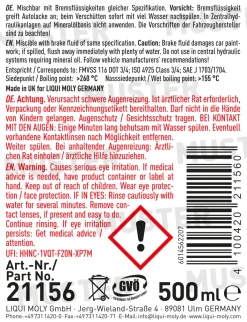 Liqui Moly Bremsflüssigkeit DOT4 500ml