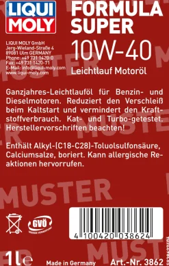 Liqui Moly Motoröl Formula Super 10W-40 1 L