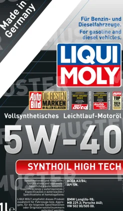 Liqui Moly Motoröl Synthoil High Tech 5W-40 1 L