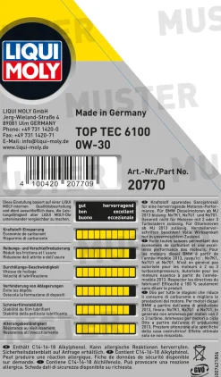 Liqui Moly Motoröl Top Tec 6100 0W-30 1 L