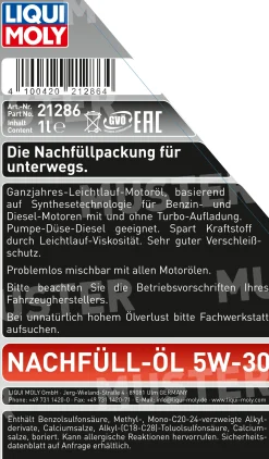 Liqui Moly Nachfüll-Öl 5W-30 1 L