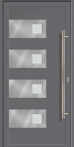 Meeth Haustür Exclusiv Modell 897 98 x 208 cm, DIN rechts, weiß/titan