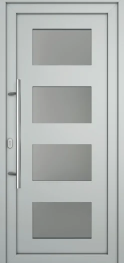 Meeth Haustür Optimal Pro PVC Modell 101 108 x 200 cm DIN Links weiß/lichtgrau