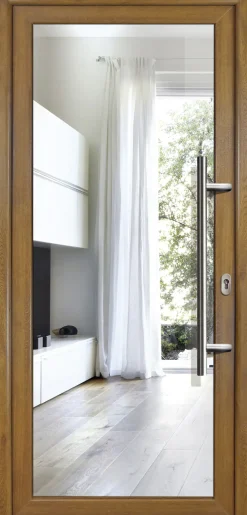 Meeth Haustür Signum PVC Exclusiv PVC Modell 60 108 x 208 cm, DIN rechts, weiß/golden Oak