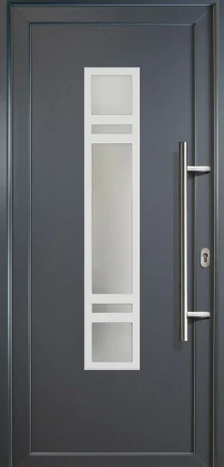 Meeth Haustür Signum PVC Modell 83 98 x 208 cm, DIN rechts, weiß/titan