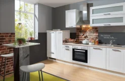 Menke Küchenzeile Landhausstil mit E-Geräte 310 cm weiß