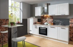 Menke Küchenzeile White Premium Landhaus inkl. E-Geräte ohne Geschirrspüler 270 cm weiß