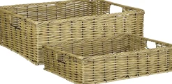 Mica Decorations Aufbewahrungskorb Liam 47 x 37 cm braun 2 Stück