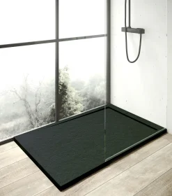 Mineralgussduschwanne Zona 100 x 80 cm, anthrazit, ohne Ablaufgarnitur, ohne Füsse