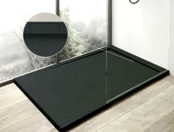 Mineralgussduschwanne Zona 120 x 80 cm, anthrazit, ohne Ablaufgarnitur, ohne Füsse