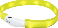 Nobby LED Leuchthalsband Visible breit gelb für Hunde mit längerem Fell