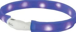 Nobby LED Leuchthalsband Visible breit blau für Hunde mit längerem Fell