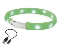 Nobby LED Leuchthalsband Visible breit grün für Hunde mit längerem Fell