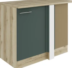 Optifit Eckunterschrank Savona 405 steingrün/eiche 110 cm