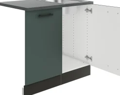 Optifit Spüle mit Unterschrank-Set Verona 405 steingrün/anthrazit 90 cm
