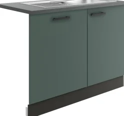 Optifit Spüle mit Unterschrank-Set Verona 405 steingrün/anthrazit 110 cm