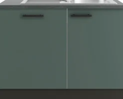 Optifit Spüle mit Unterschrank-Set Verona 405 steingrün/anthrazit 110 cm