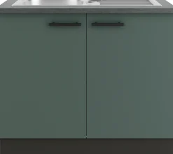 Optifit Spülenunterschrank Verona 405 steingrün/anthrazit 100 cm