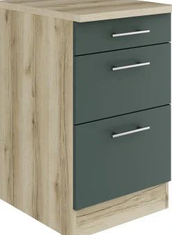Optifit Unterschrank Savona 405 steingrün/eiche 50 cm