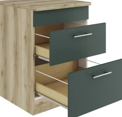 Optifit Unterschrank Savona 405 steingrün/eiche 60 cm