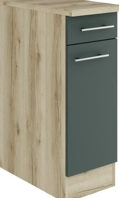 Optifit Unterschrank Savona 405 steingrün/eiche 30 cm
