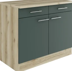 Optifit Unterschrank Savona 405 steingrün/eiche 100 cm