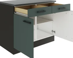 Optifit Unterschrank Verona 405 steingrün/anthrazit matt 100 cm