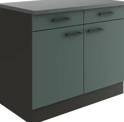 Optifit Unterschrank Verona 405 steingrün/anthrazit matt 100 cm
