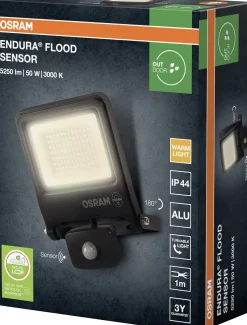 Osram Außenleuchte Endura Flood Bewegungsmelder 50W PCR dunkelgrau warmweiß