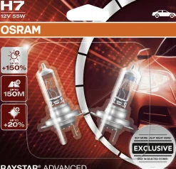 Osram Halogenlampe H7 Raystar Advanced  +150% 12V 60/55W